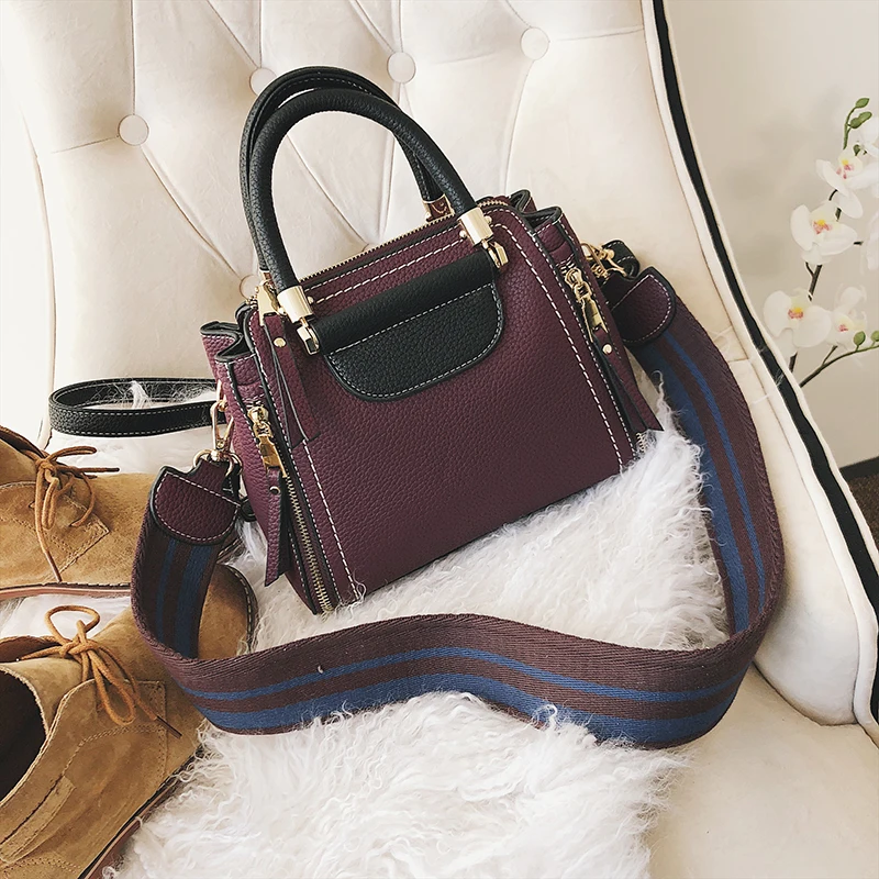 Janespri High Capacity Soft PU Leather Female Handbags Fashion Panelled Women Shoulder Bag Daily Women Casual Tote Messenger Bag (26)