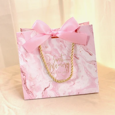 10 шт. новая оригинальность Мраморные линии печатная бумажная коробка конфет на свадьбу сумка упаковка коробка со свадебными сувенирами день рождения поставки - Цвет: pink marble 3