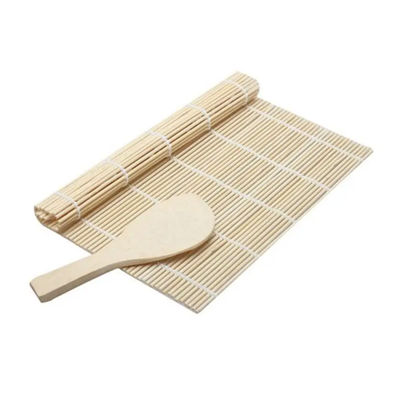 Moso bamboo коврик для суши рисовый онигири роликовый прокатки делая набор в том числе 1 коврики для суши и 1 рисовое весло Японская еда