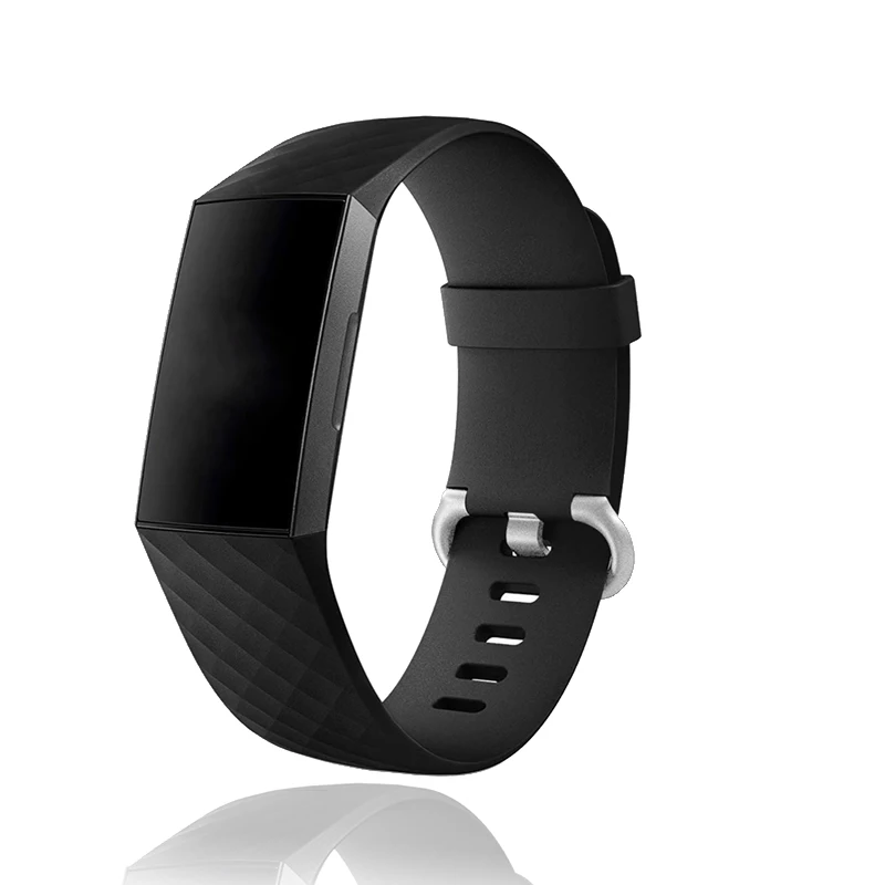 Силиконовый мягкий ремешок для Fitbit Charge 4 Band с металлической пряжкой сменный