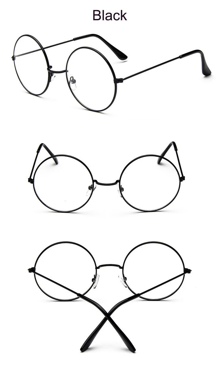 Круглые очки мужские женские солнцезащитные очки металлическая оправа очки винтажные женские оптические очки прозрачные линзы