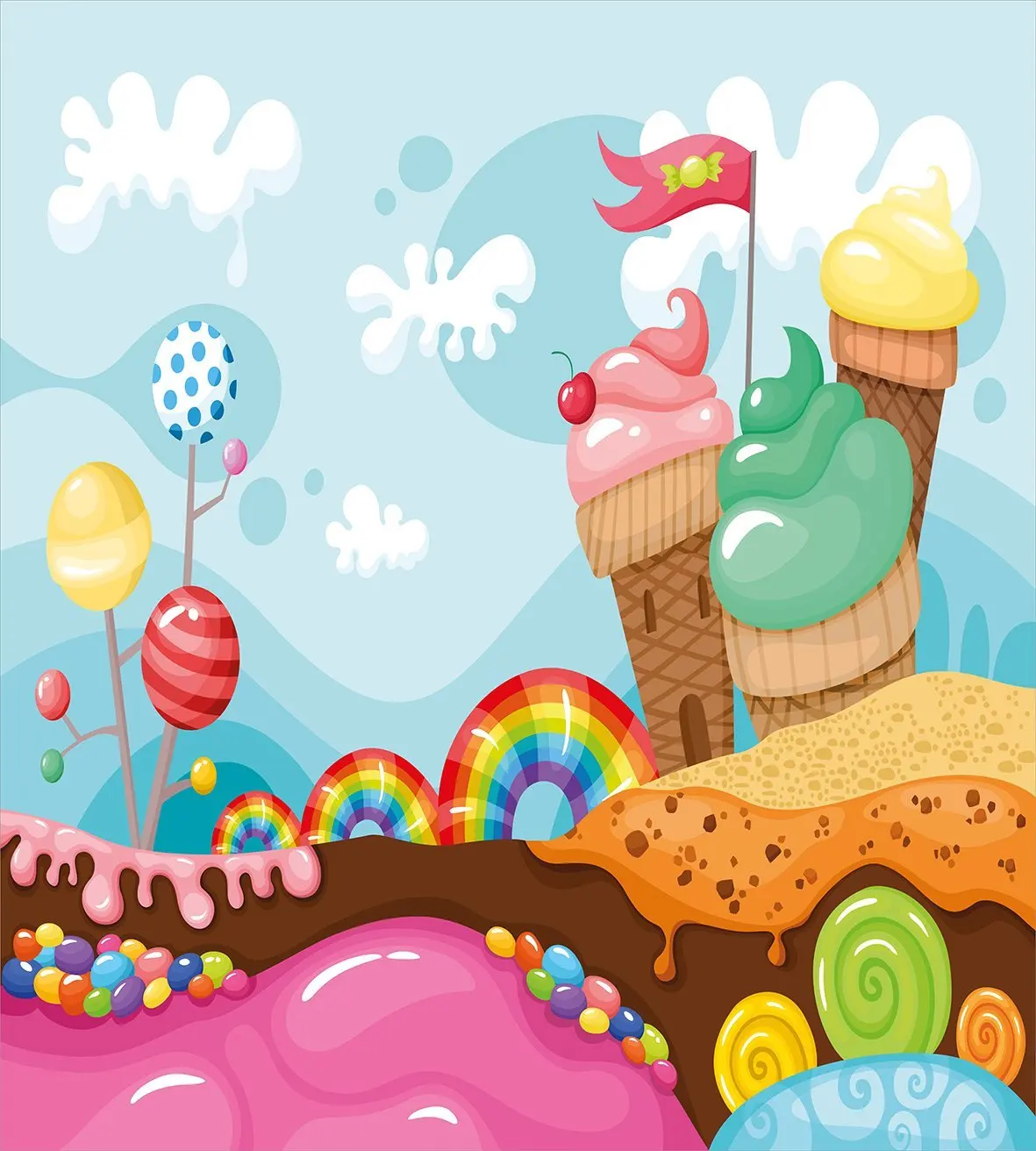 Ambesonne Ice Cream Pillow Sham Pink Blue Dessert Land with Rainbow Candies Lollipop Trees and Cupcake Mountains Style of Cartoon Art Decorative Standard Queen Size Printed Pillowcase 30 X 20 Ambesonne Ice Cream Pillow Sham Pink Blue Dessert Land with Rainbow Candies Lollipop Trees and Cupcake Mountains Style of Cartoon Art Decorative Standard Queen Size Printed Pillowcase 30 X 20