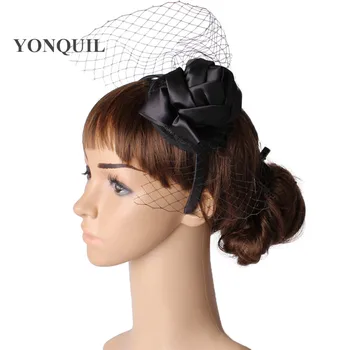 

Black color charming sinamay material fascinator bar hair accessories wedding hat kentucky derby hats suit for all season MYQ122