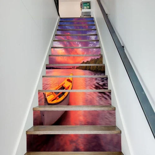 Коломак 3d пейзаж водонепроницаемый пол лестницы стикер гостиная спальня ремонт DIY домашний декор плакат наклейки лестница наклейки - Цвет: 03
