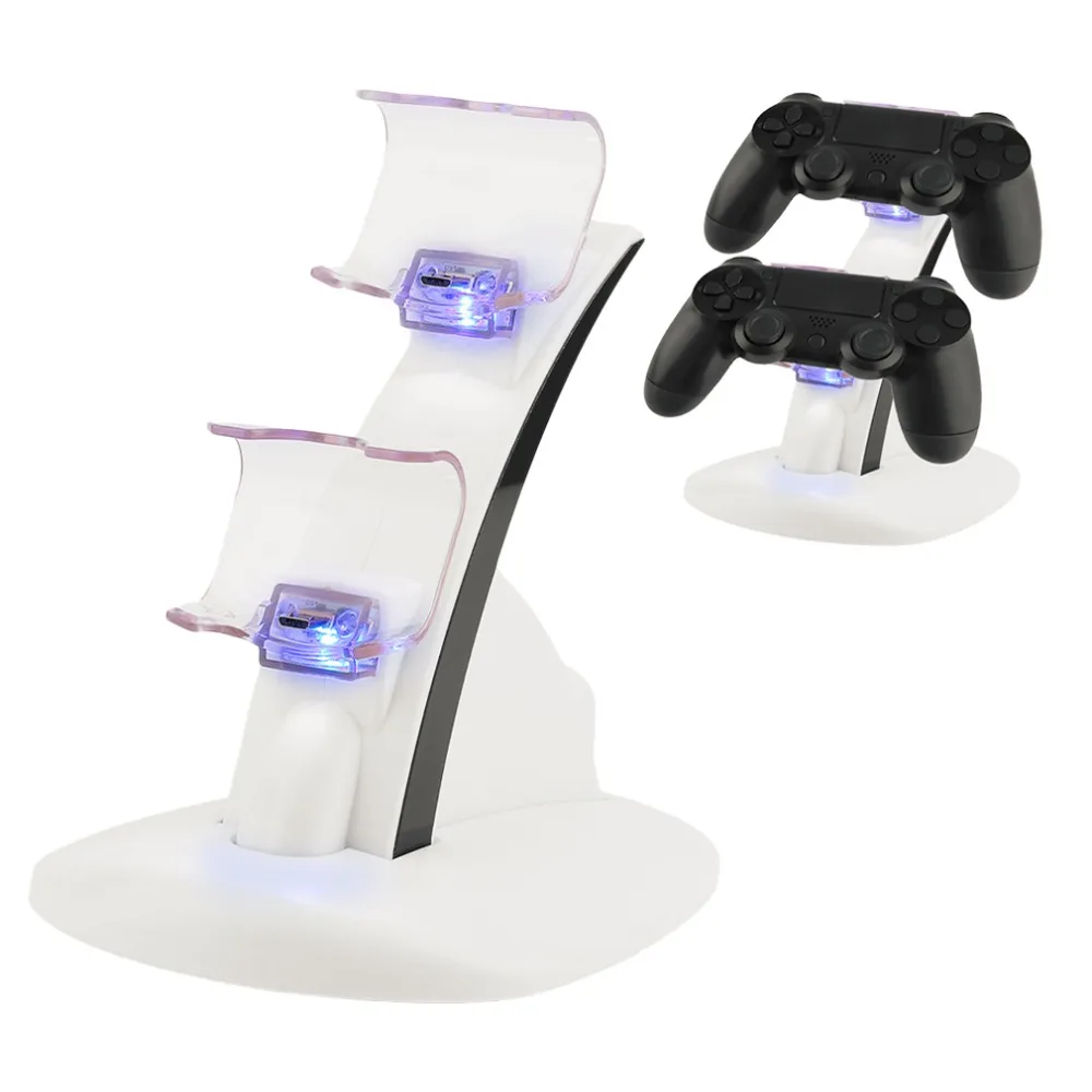 

LED Micro Dual Controller Holder Charger 2 LED Micro USB Handle Fast Charging Dock Station Stand Charger for PS4 Controller