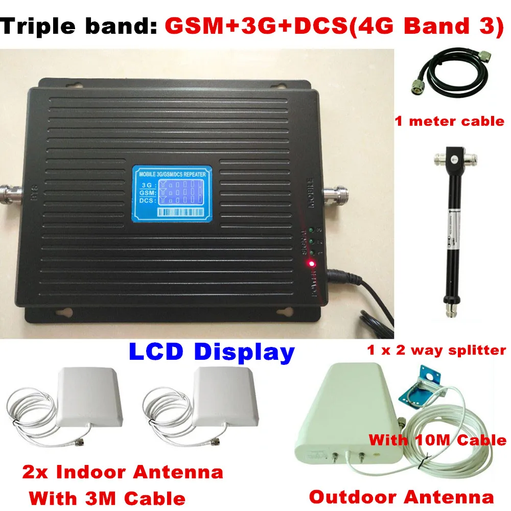 Новейший GSM DCS 3g репитер GSM 900 МГц 4G DCS1800Mhz 3g WCDMA 2100Mhz усилитель, трехдиапазонный усилитель трехдиапазонный репитер усилитель