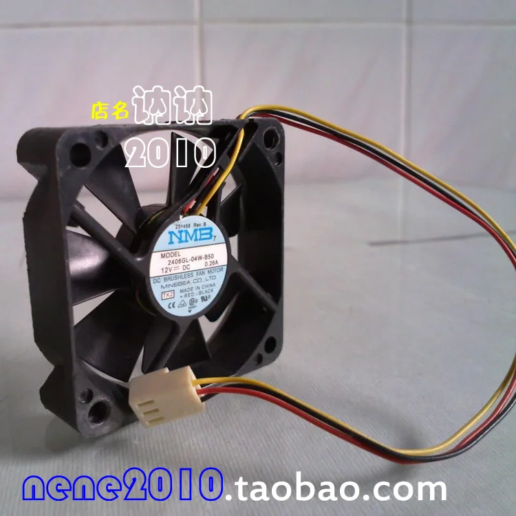 

NMB 2406GL-04W-B50 12V 0.26A 60x60x15 мм