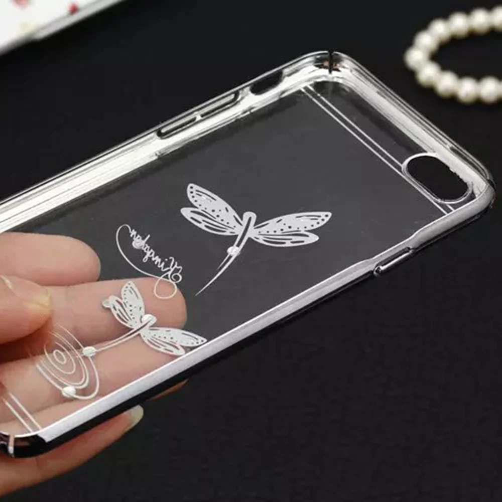 Кристалл телефон чехлы для iPhone 7 розовое золото Покрытие блеск ультра тонкий Ясно