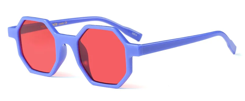 SHAUNA милые женские маленькие квадратные солнцезащитные очки модные мужские многоугольные Оттенки UV400 - Цвет линз: Blue Red