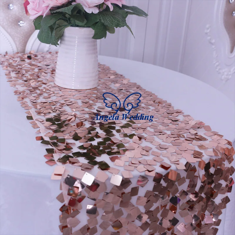 RU009S элегантный великолепный свадебный большой квадратный стол с золотыми блестками - Цвет: rose gold square