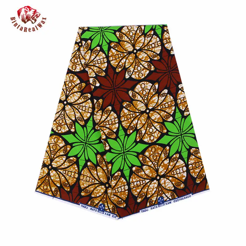 

Guaranteed dutch wax african new bintarealwax 2019 new designer african ankara print fabric 6 yards one piece 24FS1061