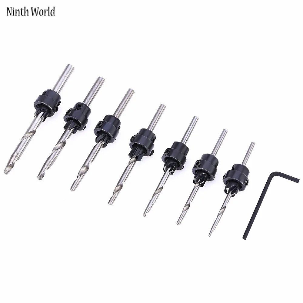 7pcs/set 3.18mm 5.56mm High Speed Steel Core Drill Bit Woodworking