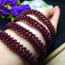 Красный Гранат Круглый 3 мм браслет 8 дюймов FPPJ бусины природа