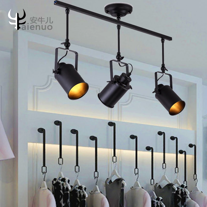 

LED Spotlights American Vintage Loft Pendant Light Iron led lamp E27 spotlight Mercantile Lighting for Bar/Cafe