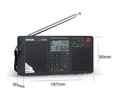 1 шт./лот, известный радио TECSUN PL-398MP PLL DSP FM/MW(AM)/LW/SW полоса SP3 плеер двойной динамик радио