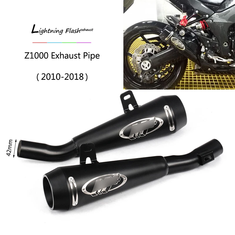 Для 2010- Kawasaki Z1000 выхлопная труба мотоцикла выхлопная труба без дБ убийца Escape slip on 51 мм Левый Правый провод-сетка