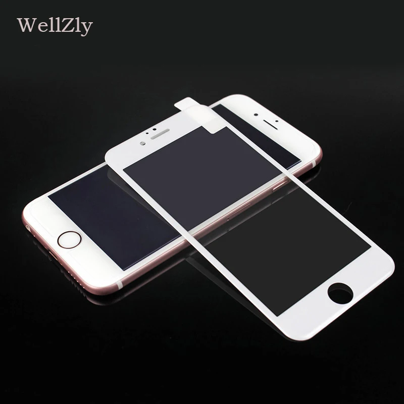 Kopen Wellzly 3d glas voor iphone 6 3d gehard glas voor iphone 6 glas screen protector voor iphone 6 6s 7 8 plus glass9h HD