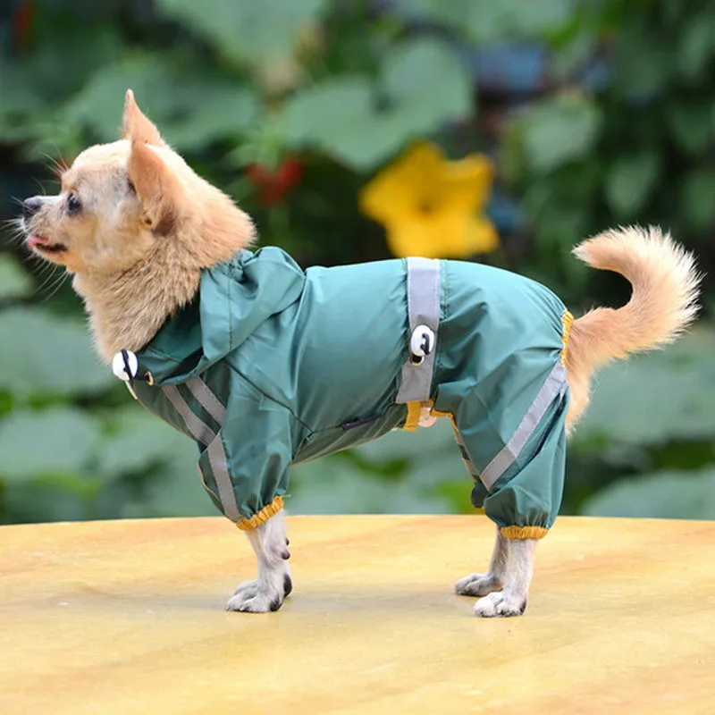 Дождевик для собак, водонепроницаемый дождевик, одежда для собак, одежда для прогулок, домашних животных, одежда для дождливой погоды, одежда с капюшоном