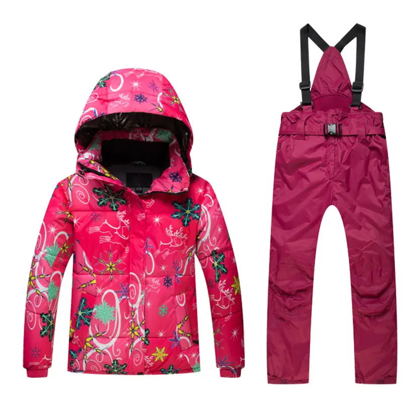 Kids Ski Suit Children Brands Windproof Waterproof Warm Girls And Boy Snow Set Pants Winter