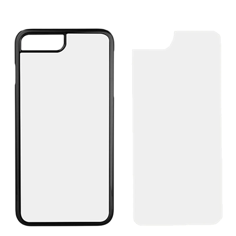 2D чехол, сублимационная печать PC чехол для iPhone 7 Plus 8 Plus пластик DIY Непрозрачный кейс JC крышка с пустые металлические Алюминиевая Вставка