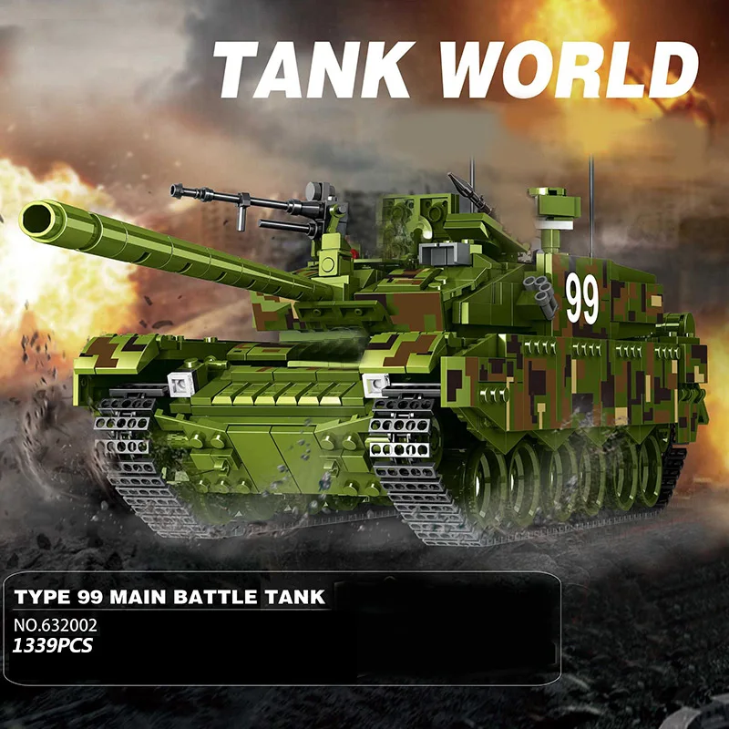 

Panlos 632002 Military Tank The Type 99 Main Battle Tank Building Blocks Bricks Tanks Model Enlighten Kid Toys Christmas Gifts