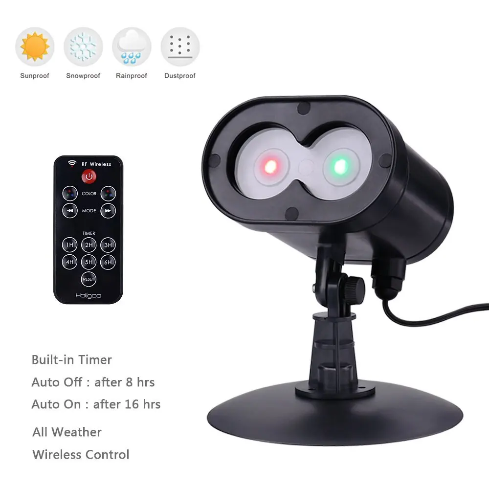 

Holigoo Christmas Laser Projector Lights Red Green Outdoor Star Projector For Lawn Lamp Garden Outside Holiday Party Lights