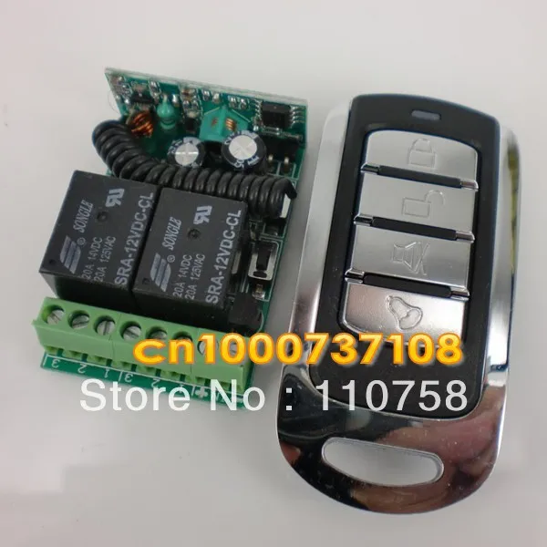 

Free shipping 12V 2CH z-wave rf wireless remote control system 433mhz learning remote control