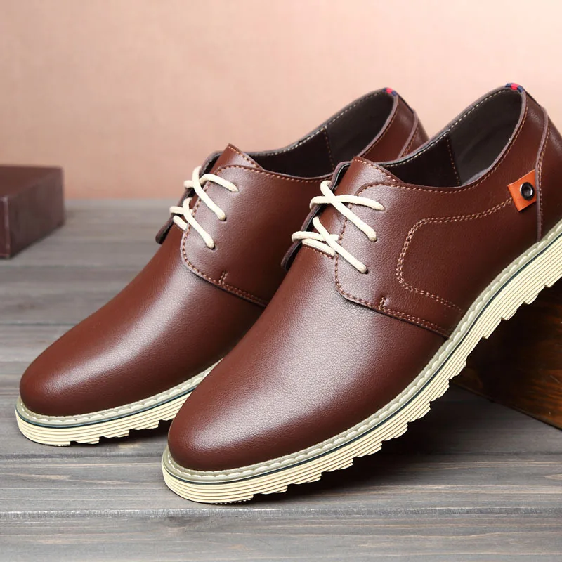 

FABRECANDY Plus size 37-48 Men Shoes England Trend Men Casual Shoes Leather Shoes Breathable Male Footear Loafers Men's Flats