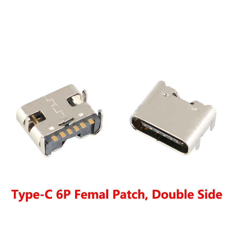

SMD USB-3.1 Socket Type-C Female 6P Simple 4 pin High Current Fast