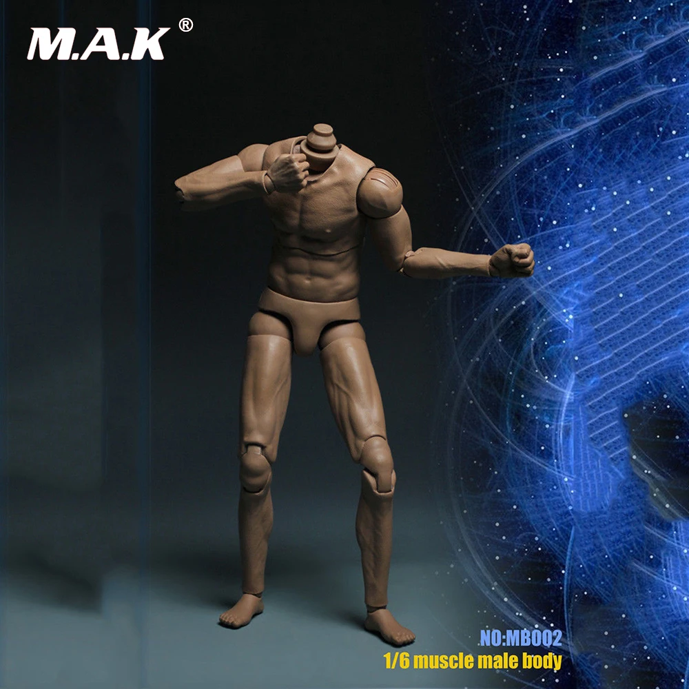 

1/6 Muscle Male Action Figure Body Double Joint Man Body Model Toy fit 1:6 Scale Head Sculpt