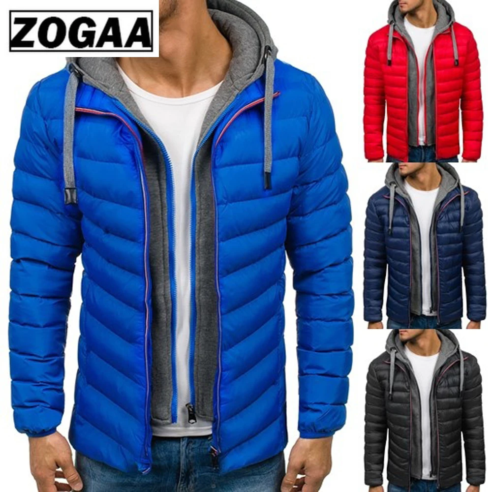 

ZOGAA Winter Coat Men Casual Hoodied Bubble Cotton Padding Parka Clothing Winter Jacket Men 7colors Winter Jacket