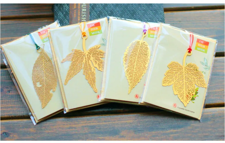 Студенческий милый металлический золотой книжный маркер винтажные кленовые закладки с изображением листьев для книг школьные принадлежности 3027