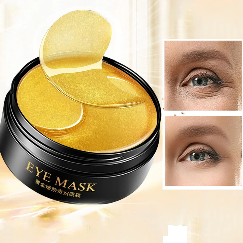 

60pcs Golden Collagen Eye Mask Gel Patches Wrinkle Moisturizing Eyes Bags Remover Dark Circles Ageless for Face Skin Care Pads