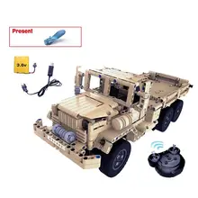 C51042W пульт дистанционного управления, строительный блок, военный грузовик, Электрический мальчик, Радиоуправляемый автомобиль, высокая симуляция, пульт дистанционного управления, автомобиль