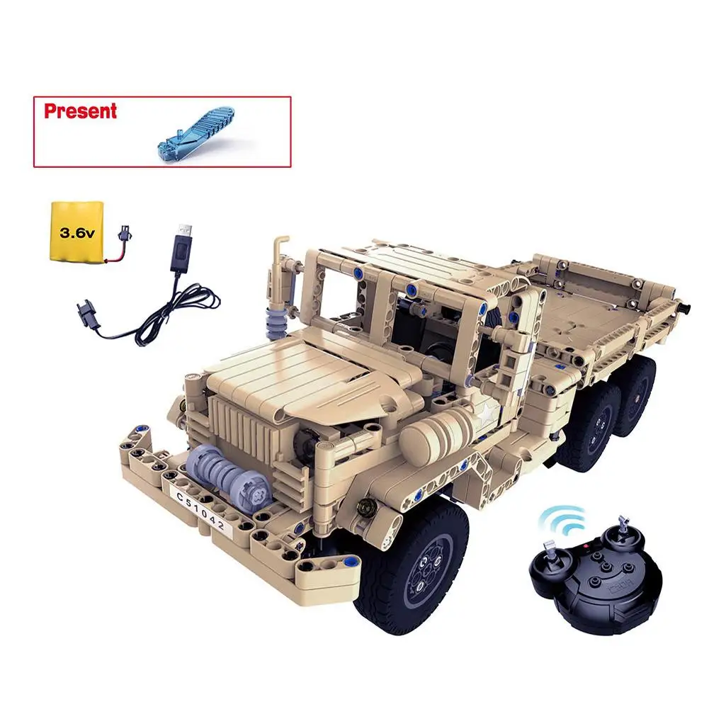 C51042W Remote Control Building Block Military Truck Electric Boy Remote Control Car font b RC b