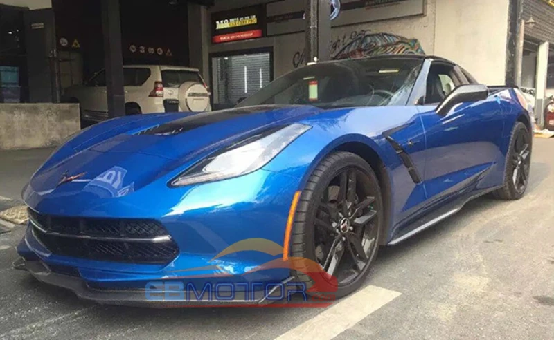 Реальные углеродного волокна боковые юбки 1 пара для Chevrolet Corvette C7 до Stringray T061