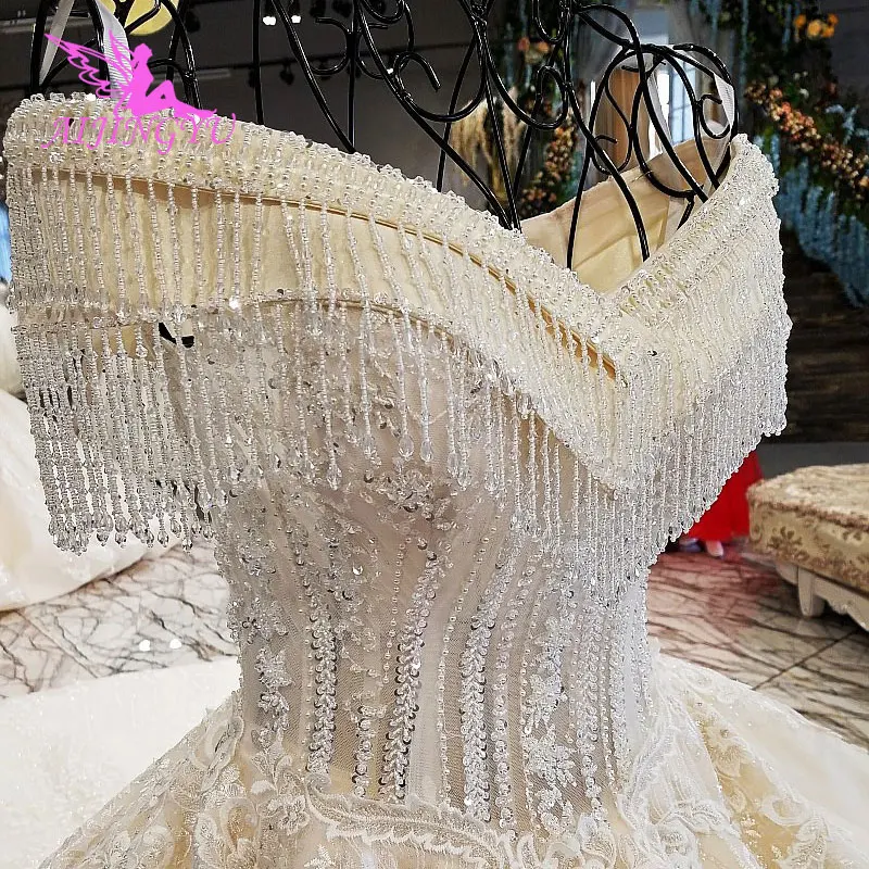 

AIJINGYU Wedding Gown Lace Gowns Vintage Pakistani Finland Ball Luxury 2018 Real Cathedral Dress Pakistani Wedding Dresses