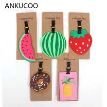 Cute Strawberry Tavel Accessories Creative Luggage Tag Silica Gel Suitcase ID Addres Holder Baggage Boarding Tags Portable Label