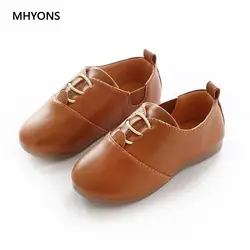 MHYONS/2018 обувь для детей для девочек детская кожаная обувь для девочек Винтаж принцессы тонкие туфли для школьников мягкой плоской подошве