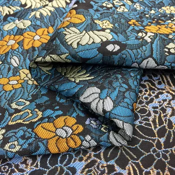 

HLQON High quality occident style yarn dyed brocade jacquard fabric used for patchwork dress women clothing tissue