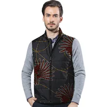 Модная мужская теплая куртка в африканском стиле с принтом, хлопковые пальто без рукавов, мужские африканские Дашики, Мужская одежда, теплая одежда на заказ