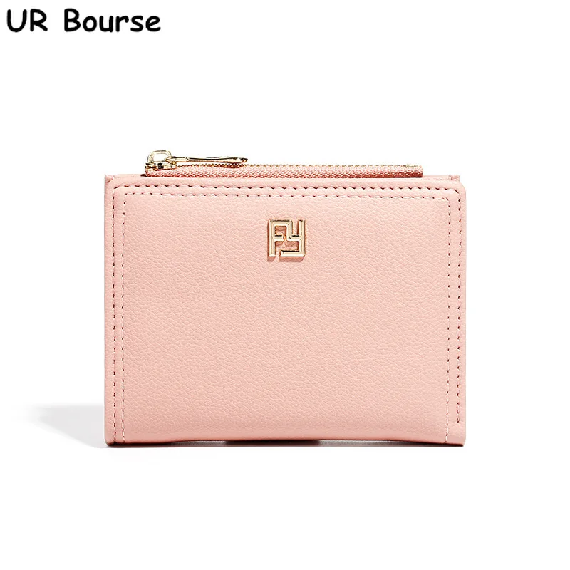 

UR BOURSE New Women's Folding Wallet Ladies Short Multi-function Zipper Coin Purse Female Small Multi-card Wallet Card Holder