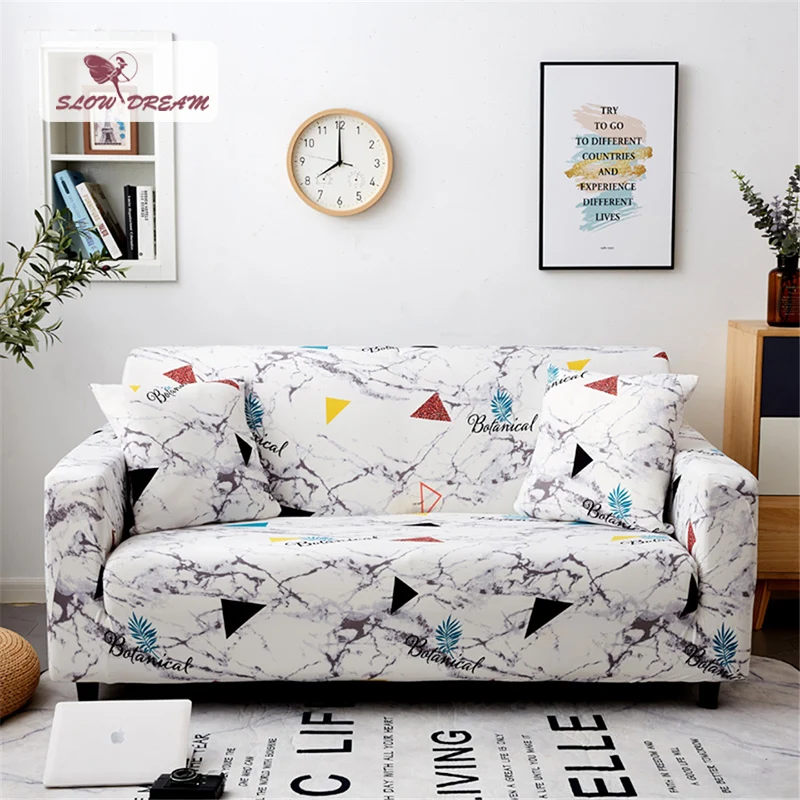 

Slowdream 3D Printing Sofa Cover Polyester Removable Couch Cover Single Double 3/4Seat Home Decor Stretch Elastic Band Slipcover