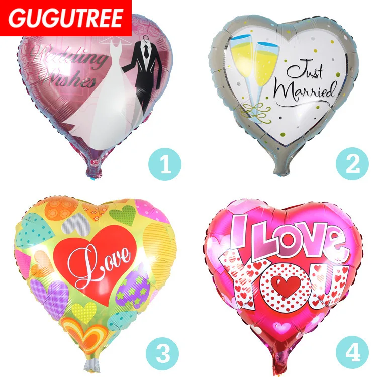 

GUGUTREE PARTY 18inch pink purple grey love heart foil ballon wedding event christmas halloween festival birthday party HY-319