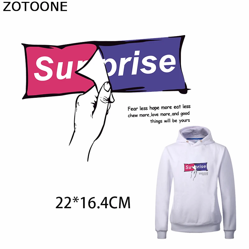 

ZOTOONE Surprise Patch for T-shirt Iron on Transfer Patches on Clothing Funny Stickers Heat on Applique Decoration on Sweatshirt