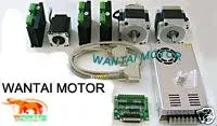 

High Performance 3 Axis Wantai Nema 34 Spindle Dual Shaft 892OZ-IN Stepper motor & Nema23 with 425oz-in Stepper Motor CNC