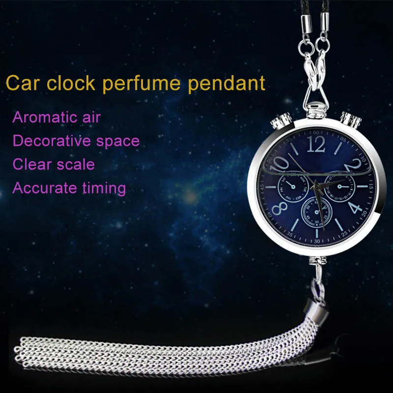 

New Car Clock Perfume Air Freshener Refill Hanging Pendant Auto Interior Decoration