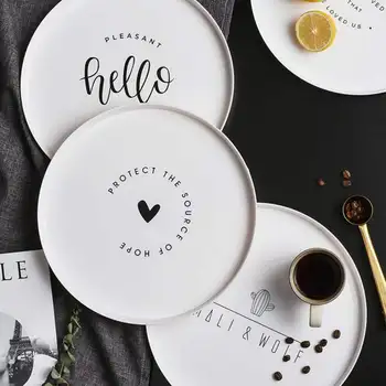 

Round Breakfast Plate Home Fruit Tray Living Room Tea Cup Tray Dim Sum Plastic Tray Steak Dish Plate Round Steak Dish