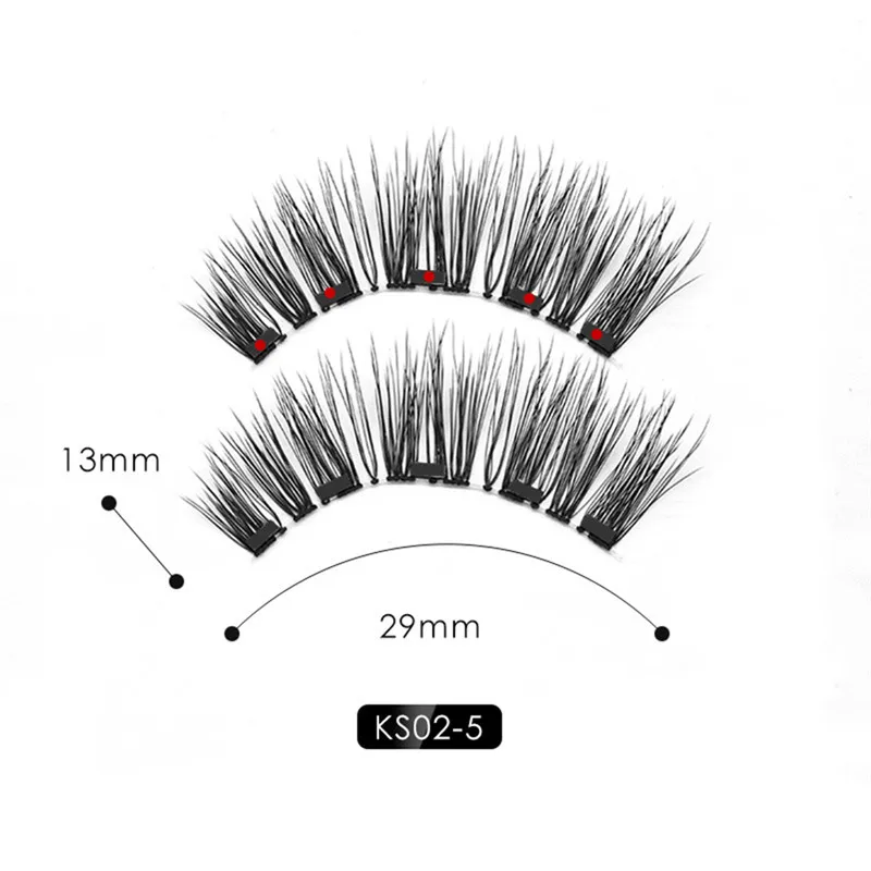 Magnetic Eyeliner Magnetic Eyelashes False Eyelashes Waterproof Long Lasting Eyeliner Custom Packaging Box Tweezer Set 3D Faux - Цвет: 02