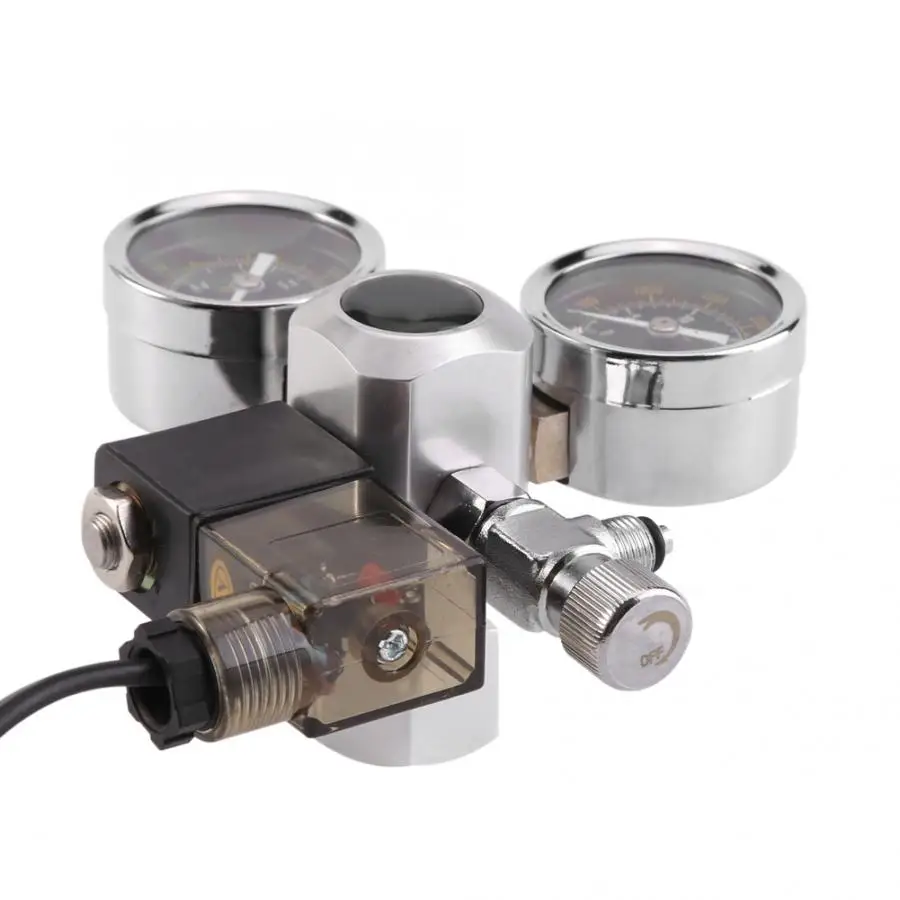 Аквариум инструмент аквариумная система двойной датчик CO2 Регулятор давления Регулятор для аквариума Соленоидный клапан Co2 клапан диффузор